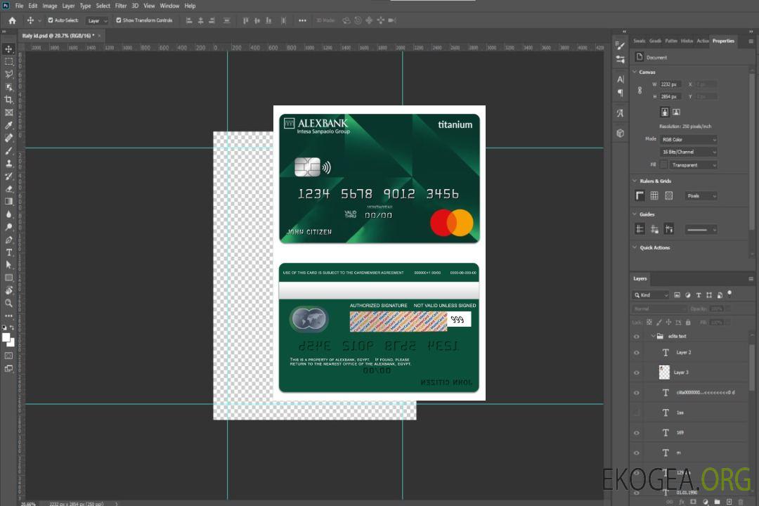 Égypte Mastercard en titane Alexbank template